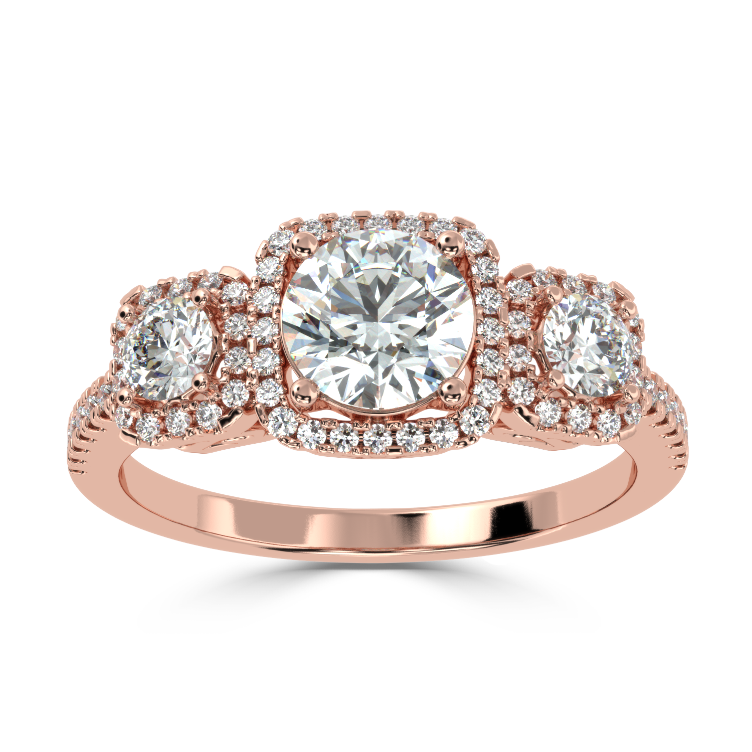 Buy 1.42Ct Three-stone Natural Diamond Ring | SolitaireKart
